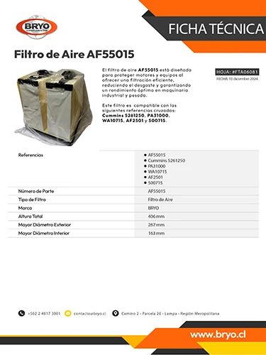 Bryo Filtro de Aire AF55015