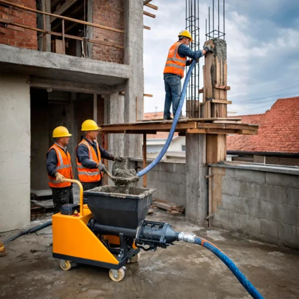 Bomba de Concreto Eléctrica 220V para Construcción de Casas | 7.5KW con 10M de Manguera